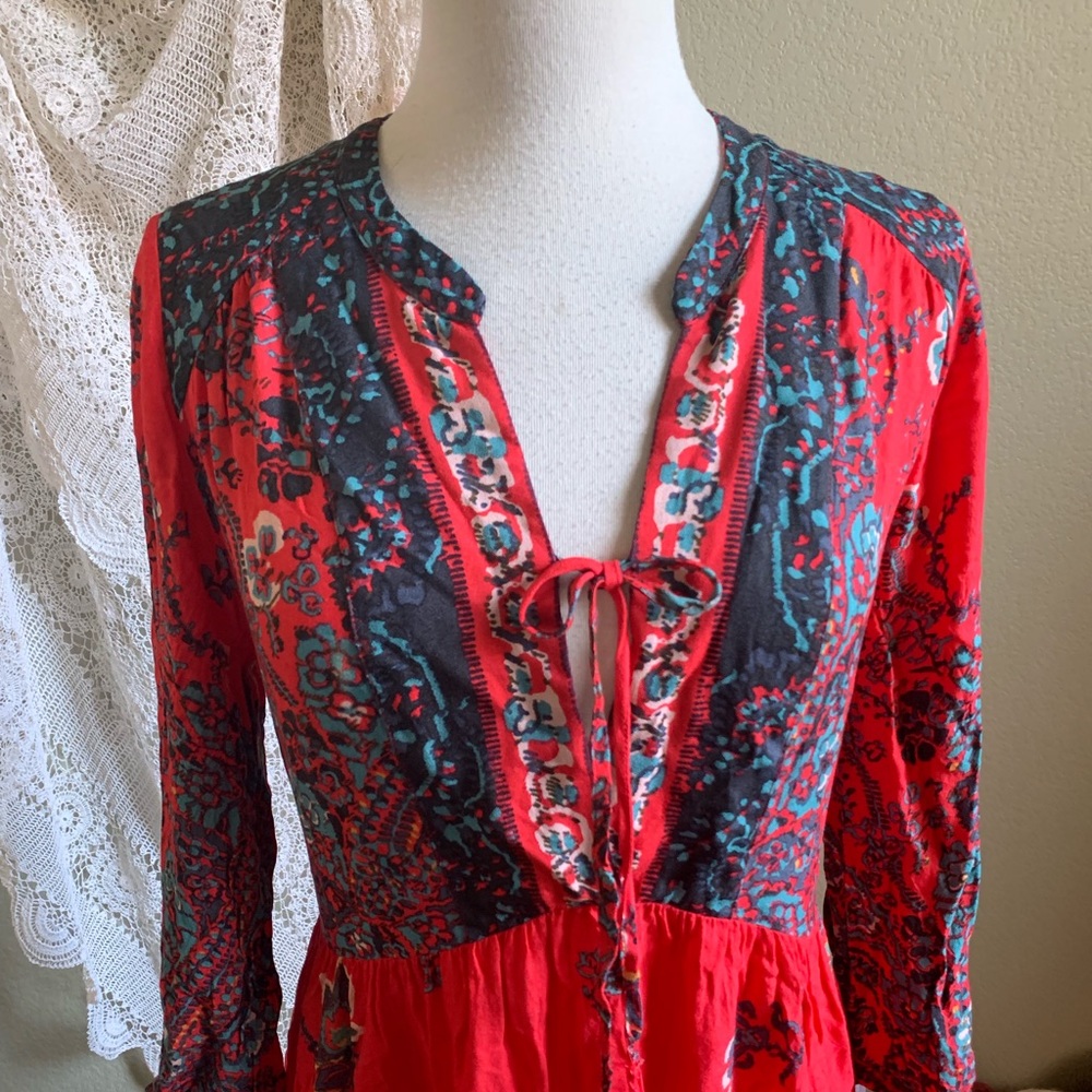 Free People Red Floral Maxi Dress - Picture 5 of 7